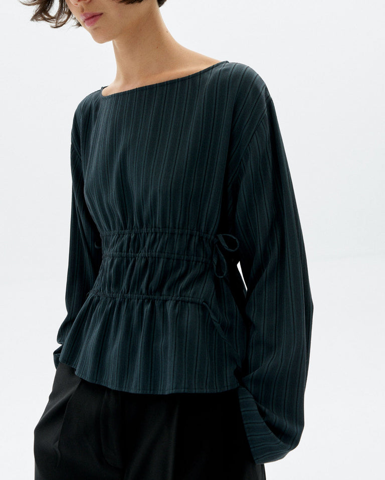 Blusa fruncidos rayas Ecovero Devin sostenible - 3