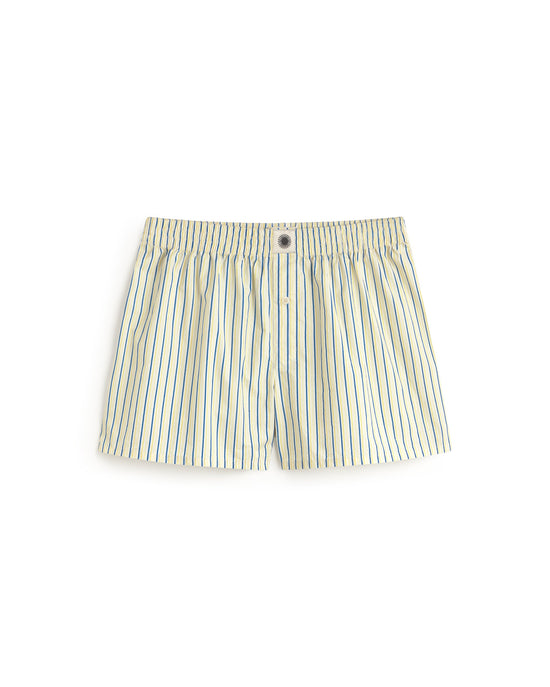 Boxer popelin rayas amarillas y azul sostenible silueta - 1