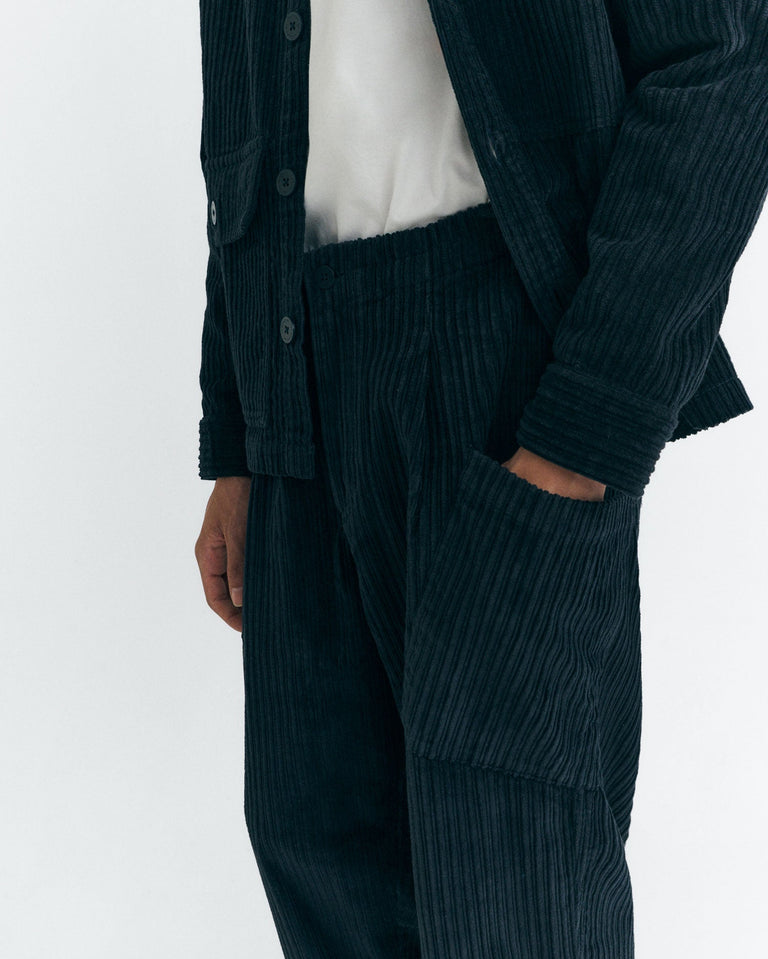 Pantalón relaxed cargo pana azul Max sostenible - 3