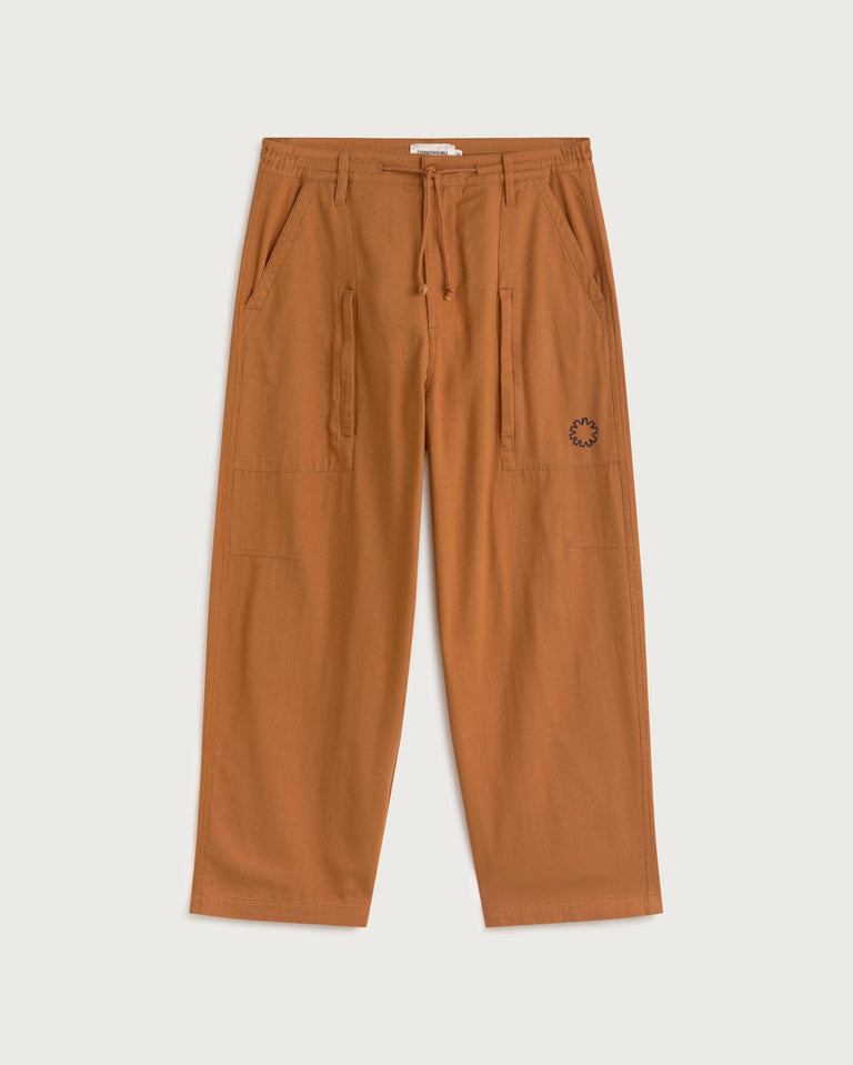 Pantalón ancho naranja Archie sostenible silueta - 1