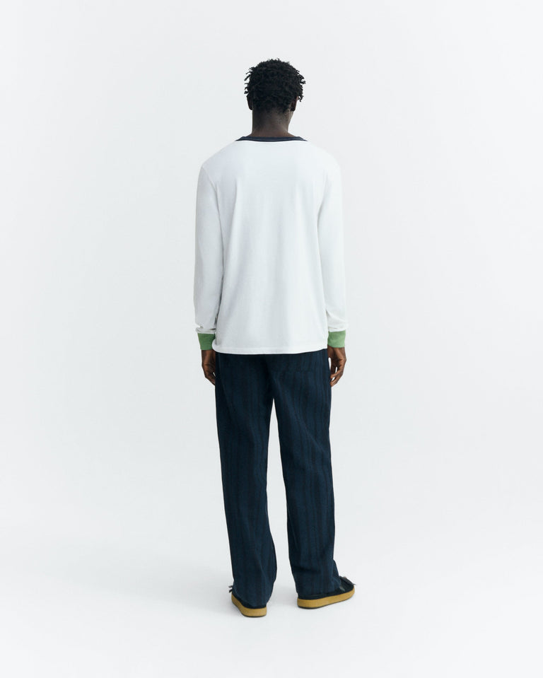 Pantalón loose navy rayas Marc sostenible - 5