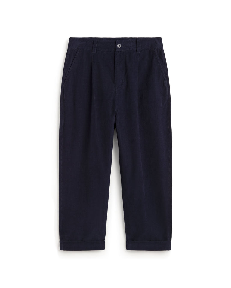 Pantalón carrot micro pana navy Friend sostenible silueta - 1