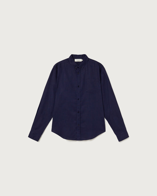 Camisa navy Hemp Ant sostenible - silueta 1