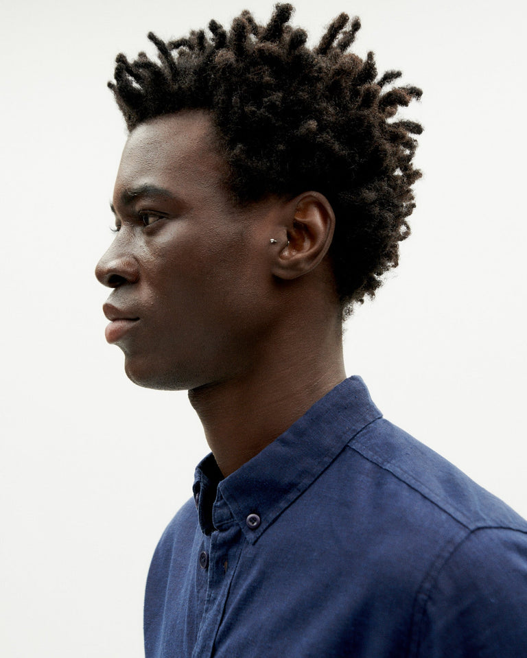 Camisa navy Hemp Ant sostenible -3