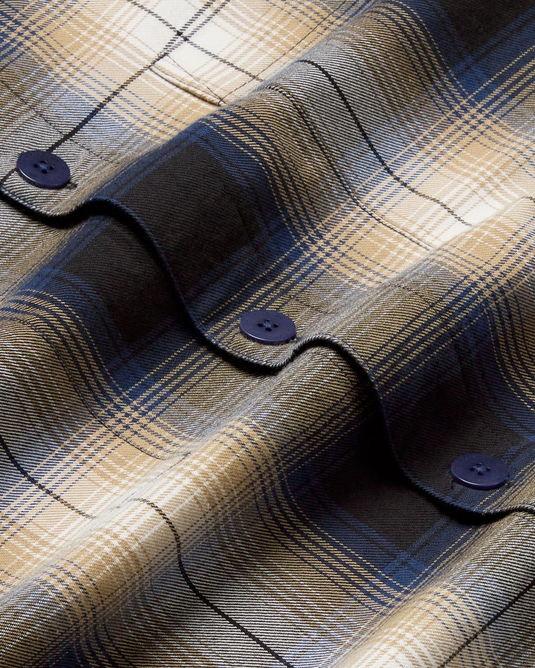 Camisa cuadros crudo azul Hans sostenible - silueta 2