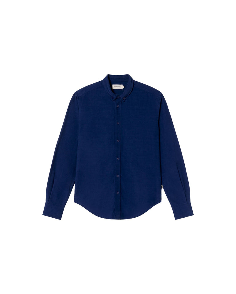 Camisa azul oscuro micropana Ant sostenible - silueta 1