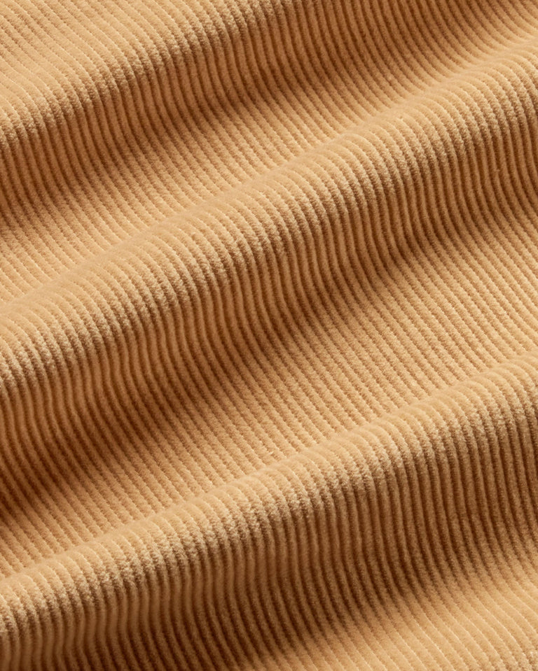 Sobrecamisa beige pana Theo sostenible - silueta 1