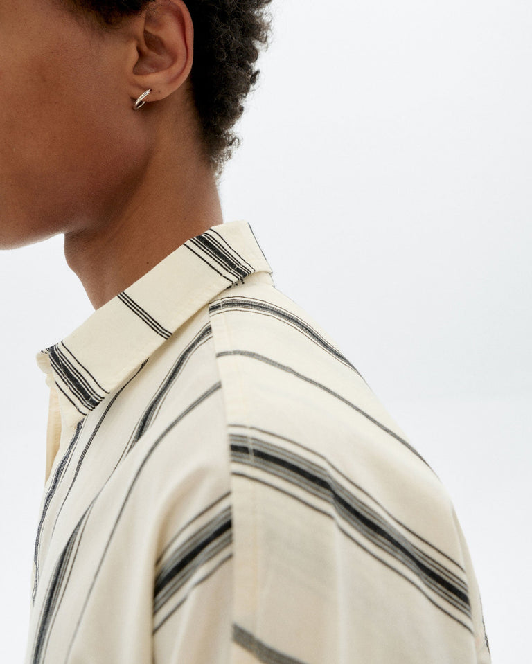 Camisa blanca rayas negras Haru sostenible - 3