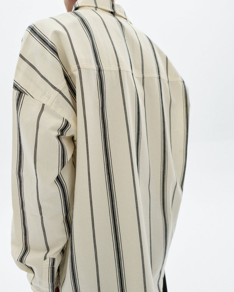 Camisa blanca rayas negras Haru sostenible - 4