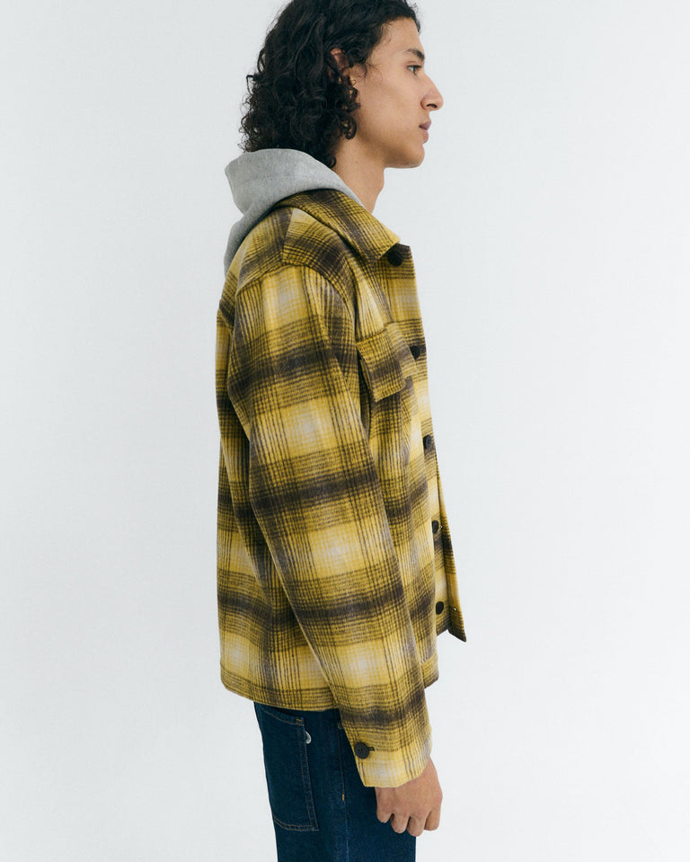 Sobrecamisa lana amarilla cuadros Omar sostenible - 5