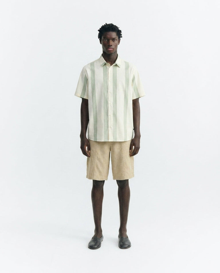 Camisa popelin rayas verde Tom sostenible - 1