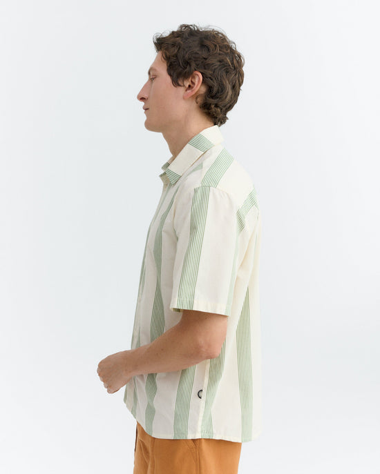 Camisa popelin rayas verde Tom sostenible - 3