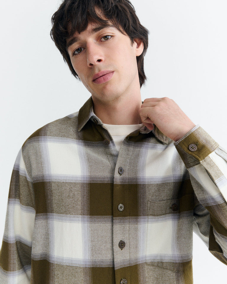 Sobrecamisa cuadros verde ashe Theo sostenible - 3