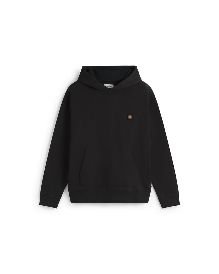 Hoodie negro sol naranja espalda Simon sostenible silueta - 1