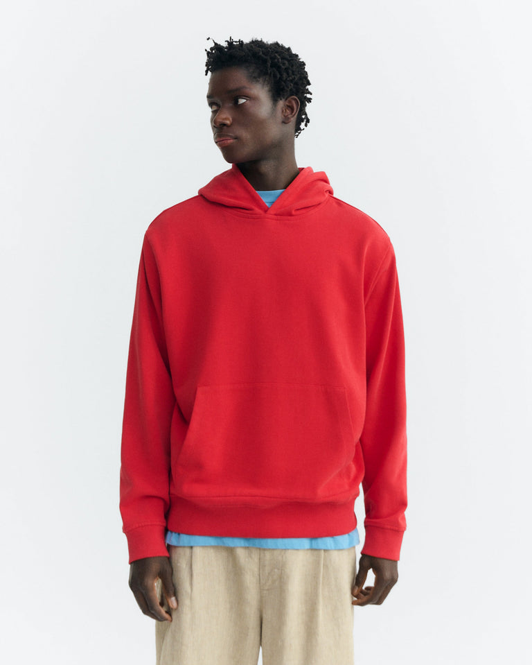 Sudadera roja patched sol espalda Simon sostenible - 2