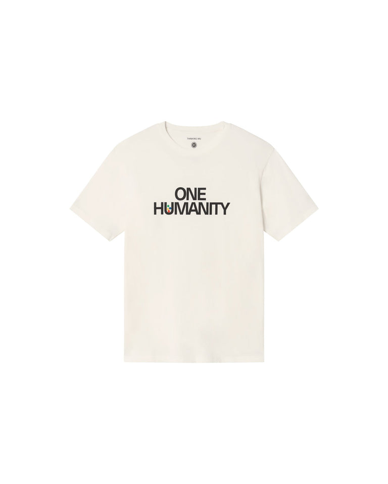 Camiseta blanca One humanity sostenible-silueta-1