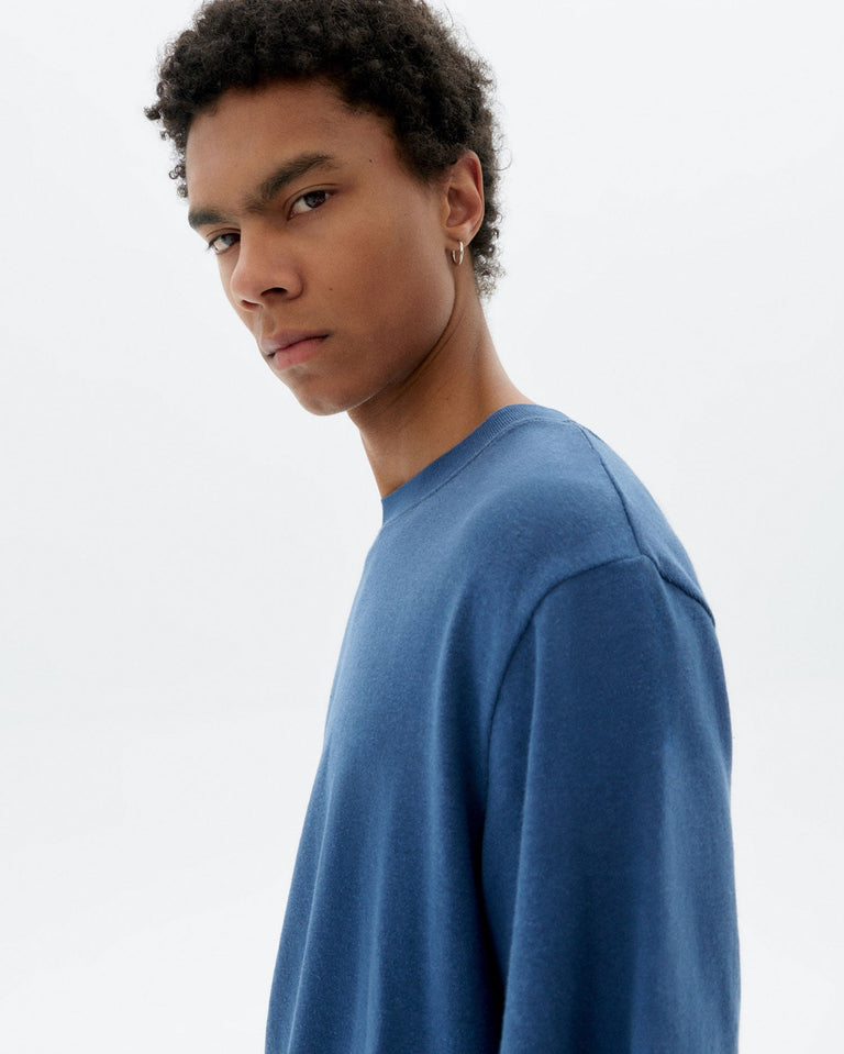 Camiseta loose azul hemp Roy sostenible - 3