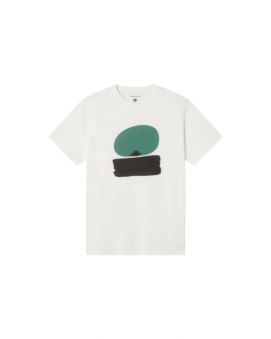 Camiseta blanca trees Zach sostenible - silueta 1