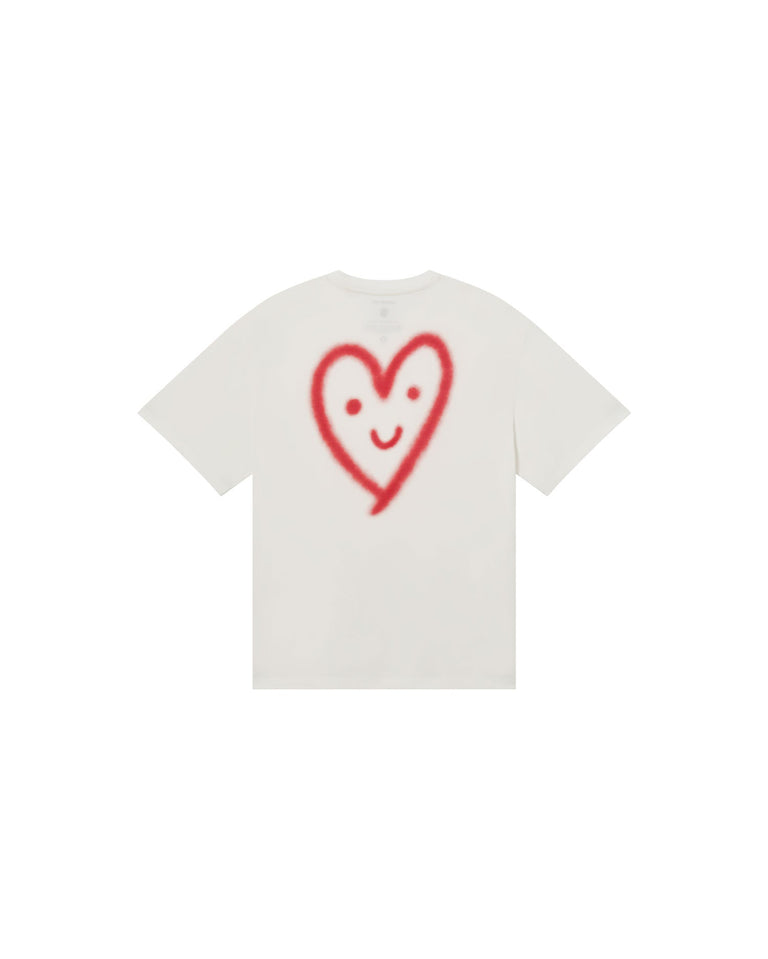 Camiseta blanca cutre heart Aaron sostenible - silueta 1