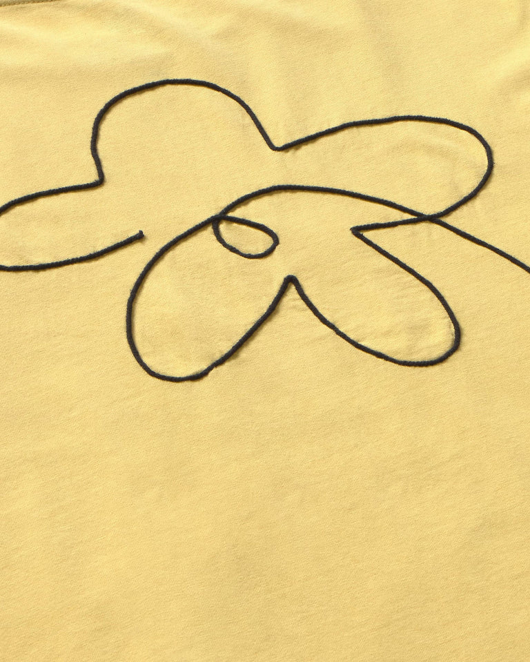 Camiseta amarilla bordada a mano flower Aaron sostenible silueta - 3