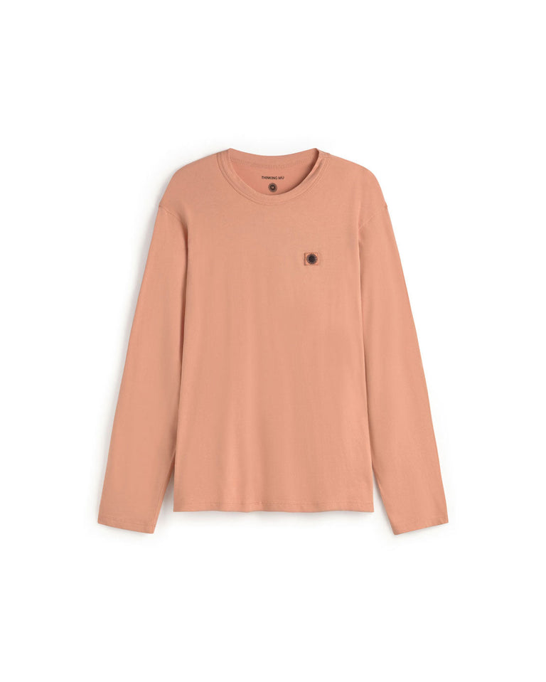 Camiseta manga larga rosa sol espalda negro Emilio sostenible silueta - 1