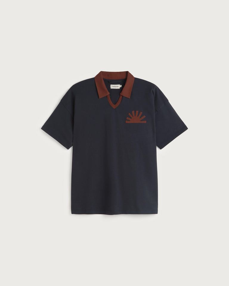 Camiseta navy patched sol Ardie sostenible silueta - 1