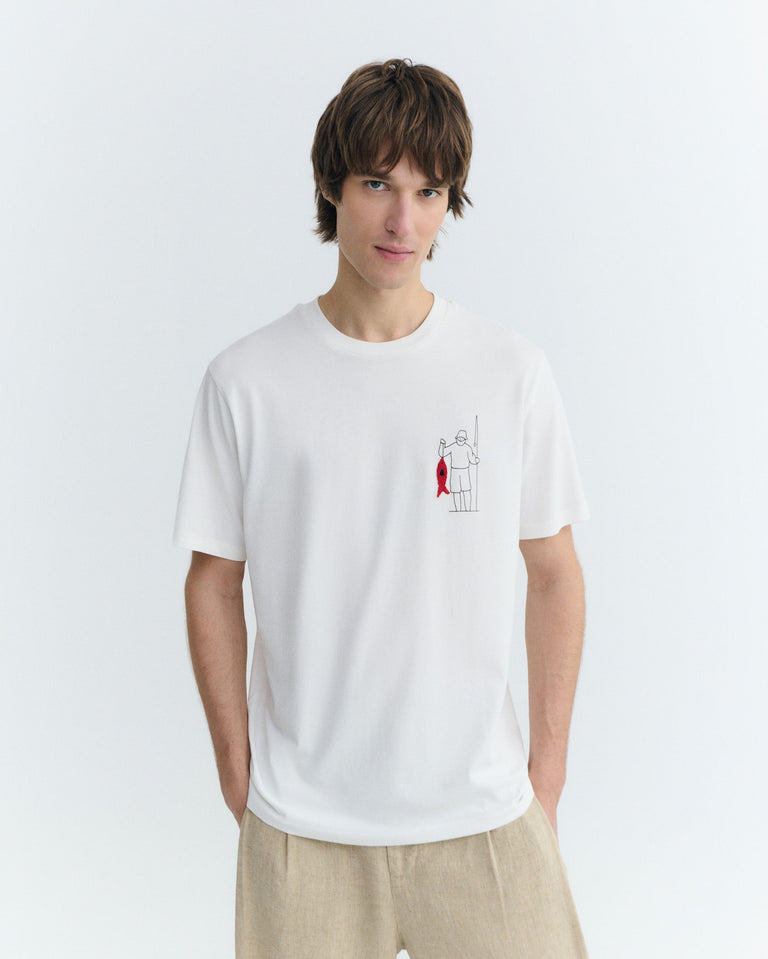 Camiseta bordada fisherman Zach sostenible - 4
