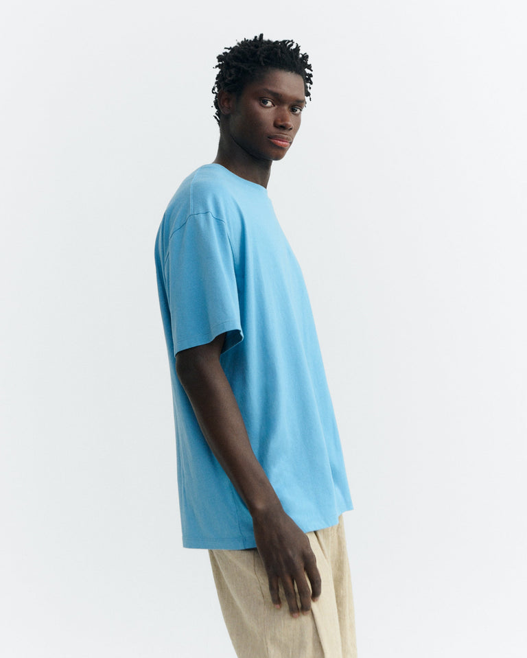 Camiseta azul patched sol espalda Aaron sostenible - 2