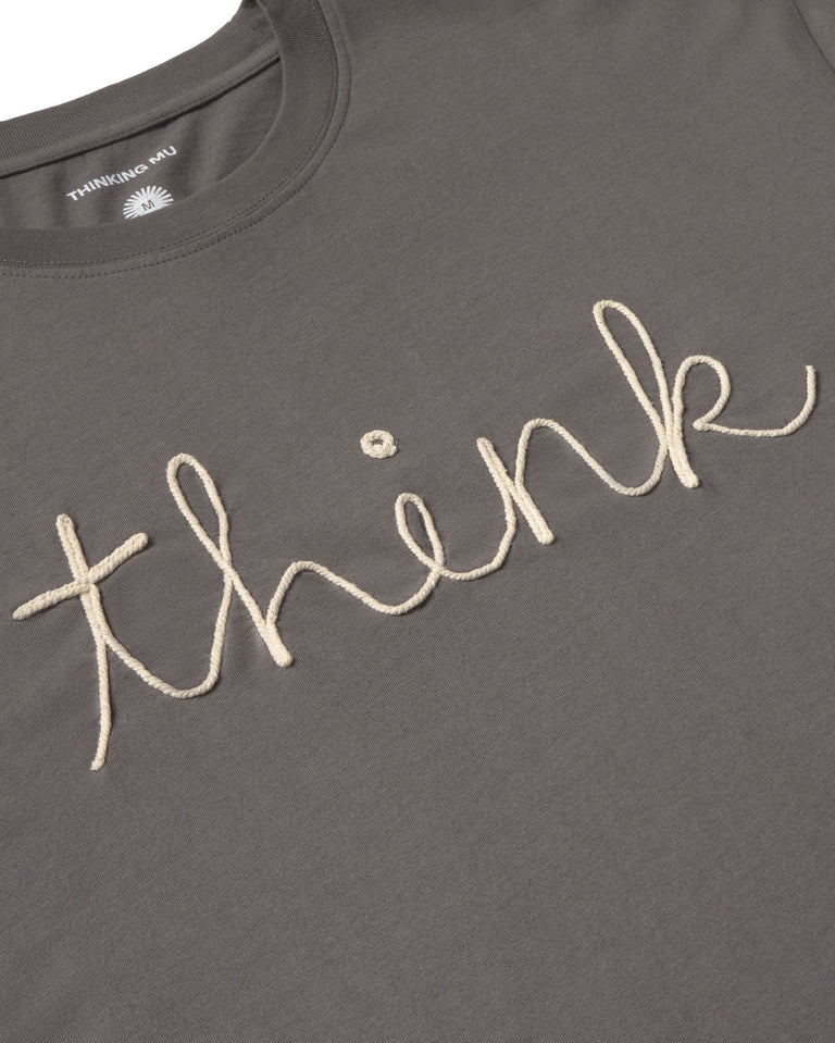 Camiseta gris think Aaron sostenible silueta - 2