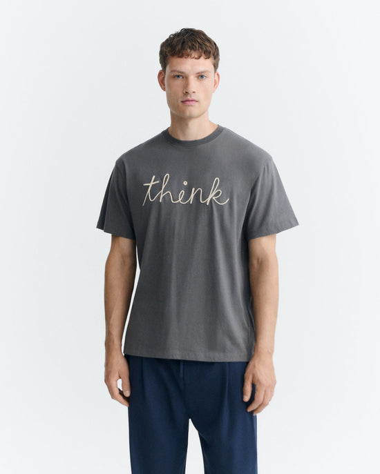 Camiseta gris think Aaron sostenible - 2