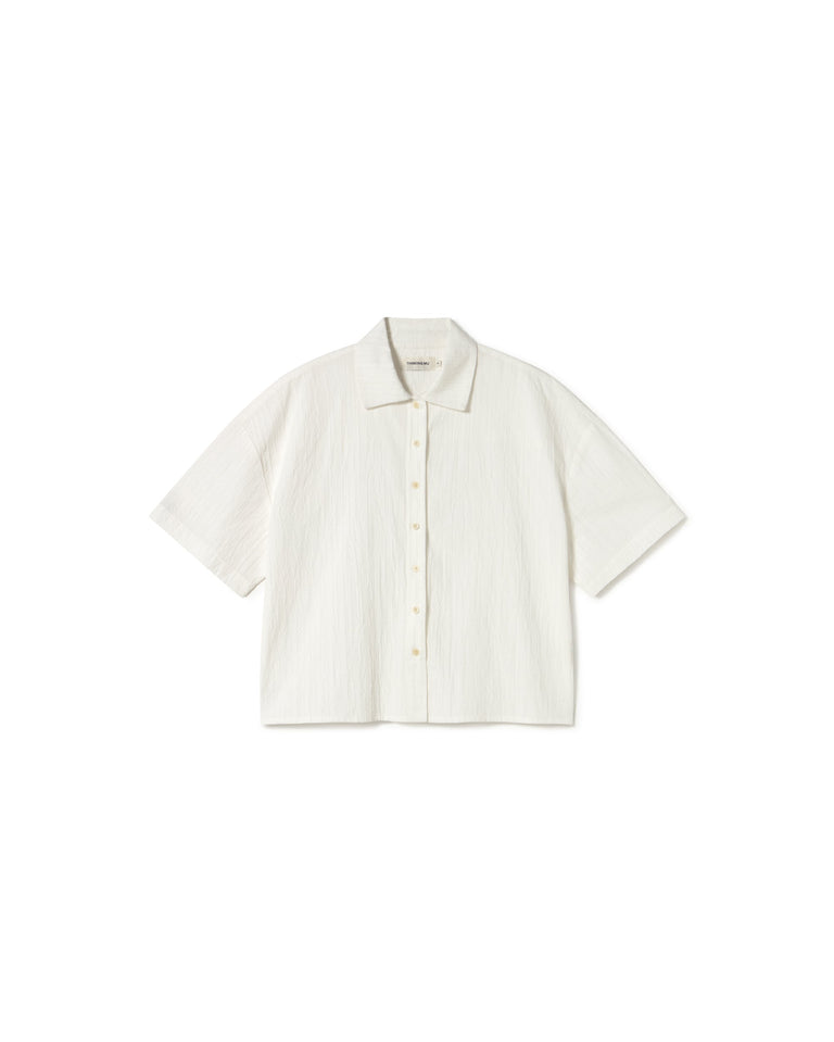 Blusa blanca popcorn Anna sostenible- silueta 1