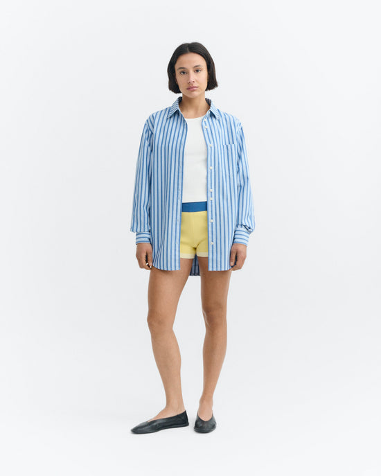 Camisa oversize rayas azul Odelia sostenible - 1
