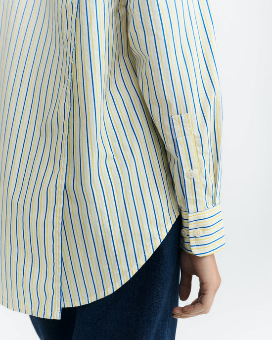 Camisa oversize rayas amarillas y azul Odelia sostenible - 6