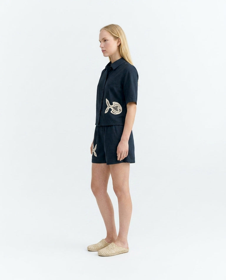 Blusa patched bordado a mano fish Ane - sostenible - 3.1