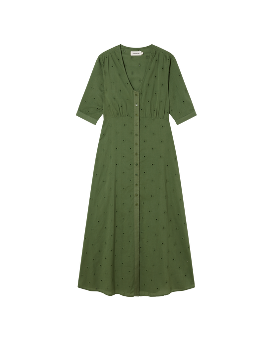 Camellia cactus green dress