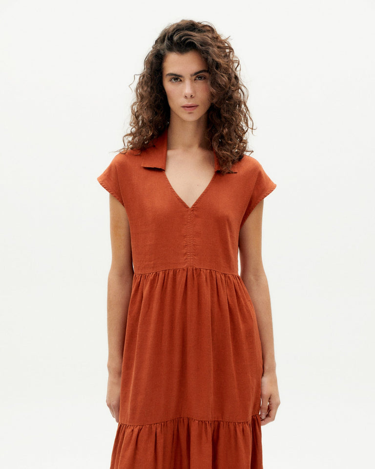 Vestido rojo hemp Ona sostenible -2