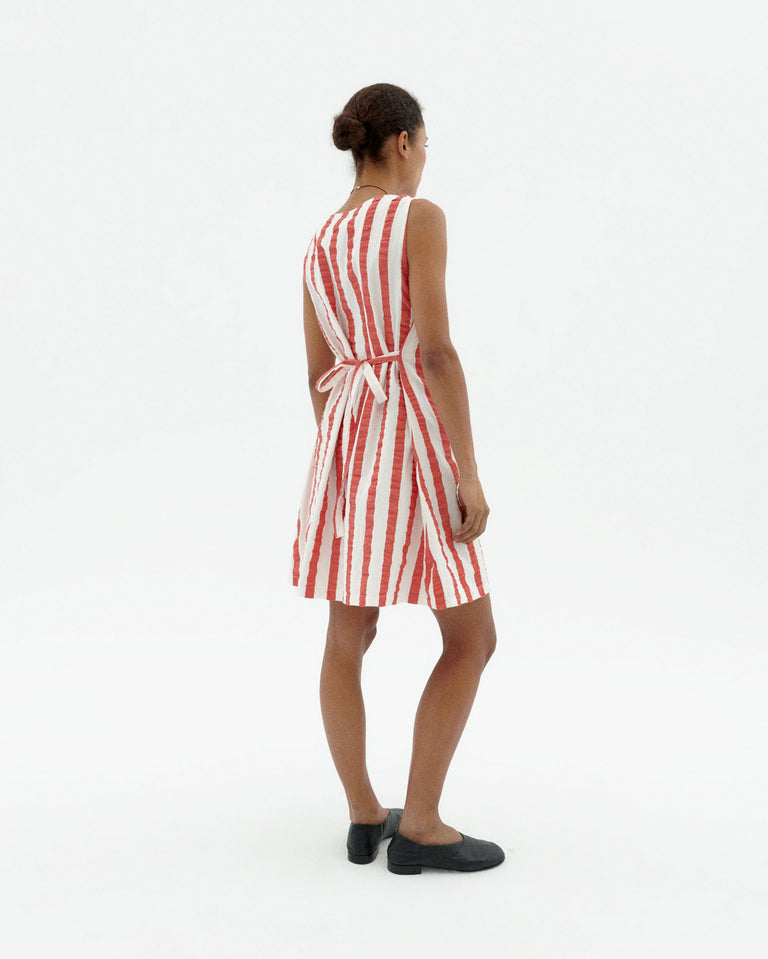 Vestido rayas rojas Cecile sostenible-2