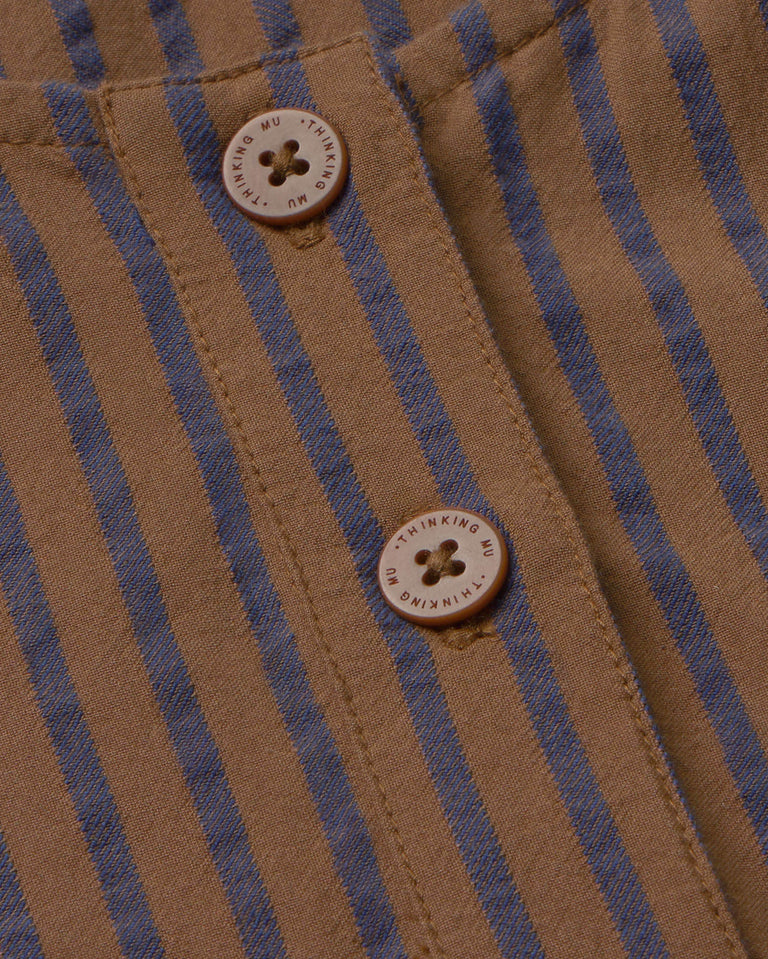 Vestido marrón rayas Maria sostenible - silueta 2