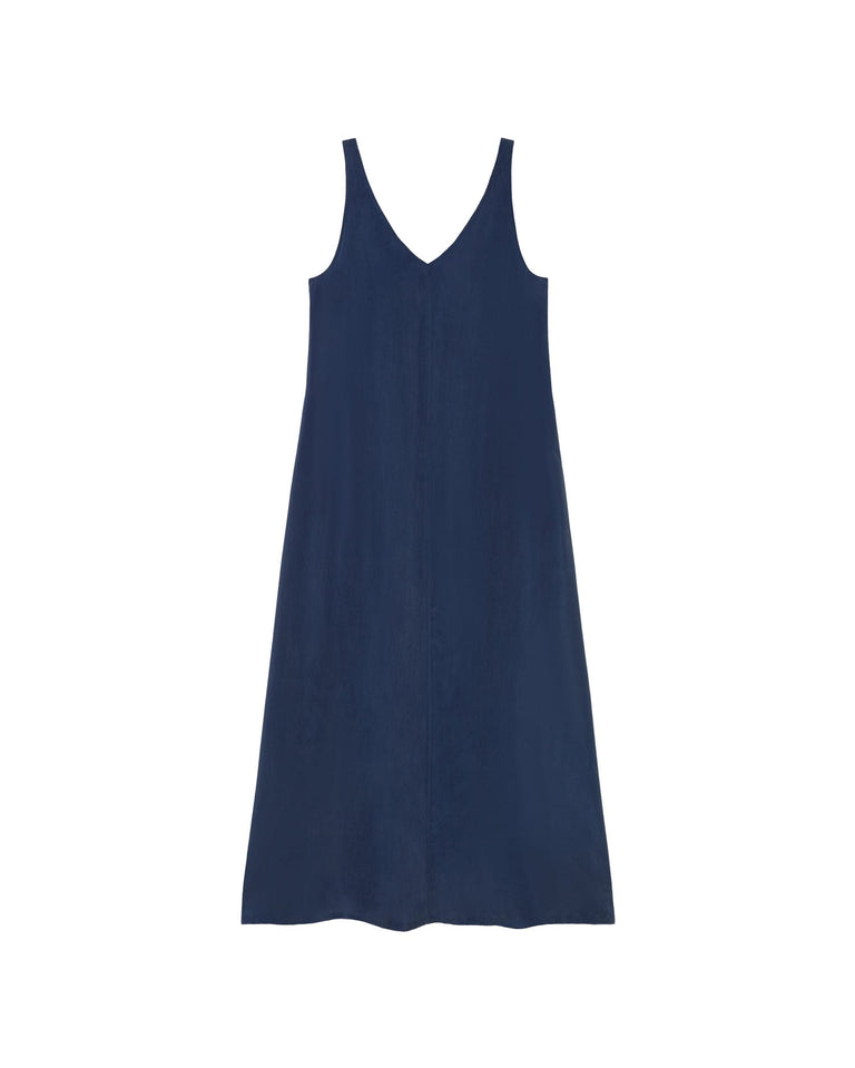 Vestido azul cupro Sade sostenible-silueta-1