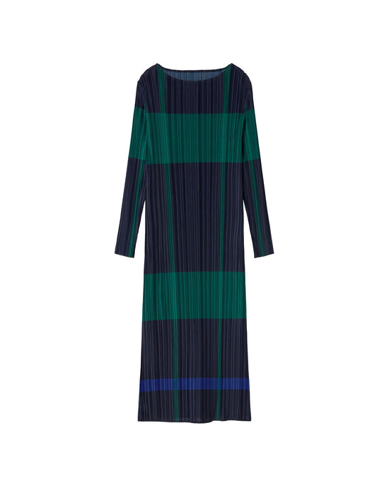 Vestido multicolor plisado Myrtle sostenible  - silueta 1