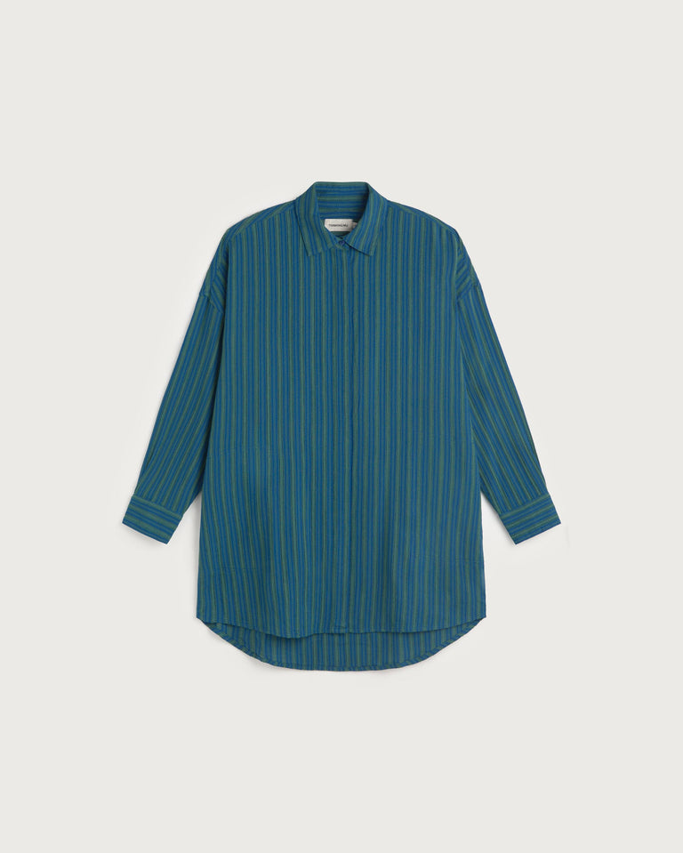 Vestido camisero corto rayas windsor Aurel sostenible silueta - 1