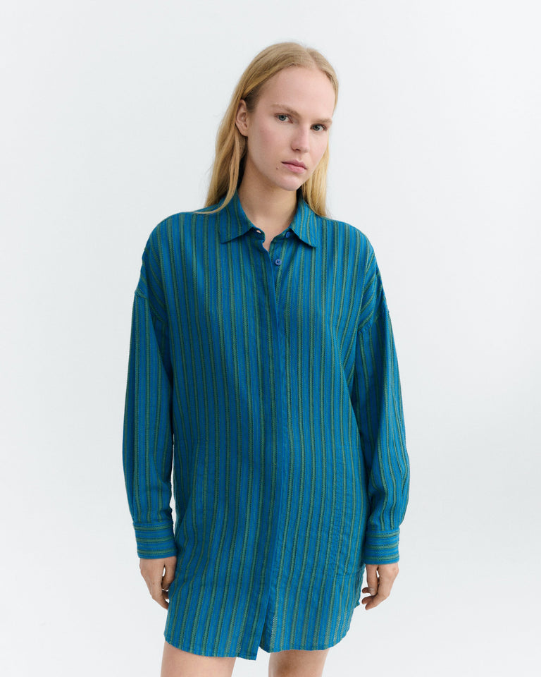 Vestido camisero corto rayas windsor Aurel sostenible - 2