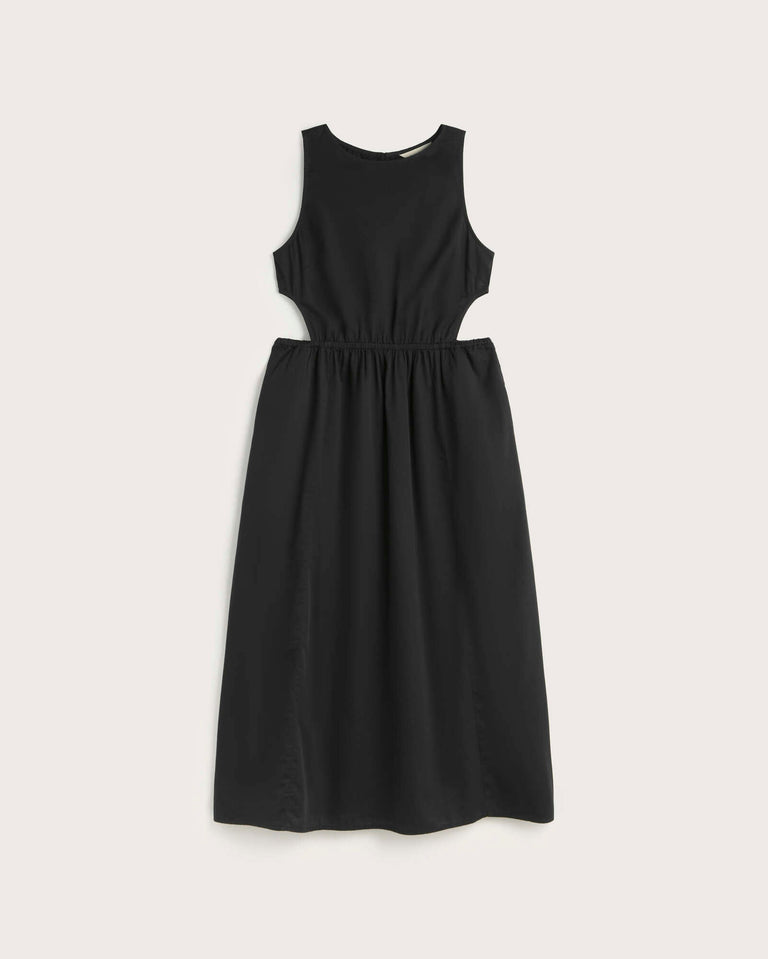 Vestido midi negro Kin sostenible silueta - 1