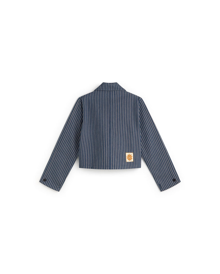 Chaqueta rayas tinte natural railway Astrid sostenible silueta - 3