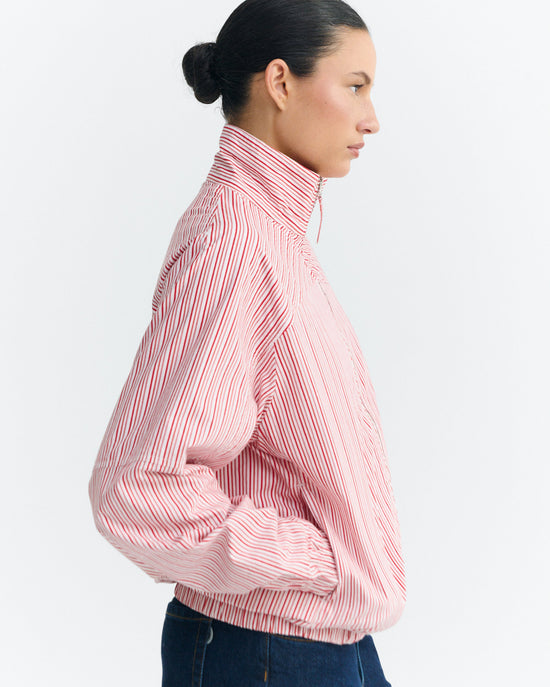 Chaqueta bomber rayas rosa y roja Monica sostenible - 4
