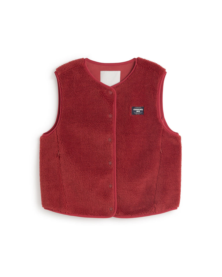 Chaleco borreguito rojo Jay sostenible silueta - 1
