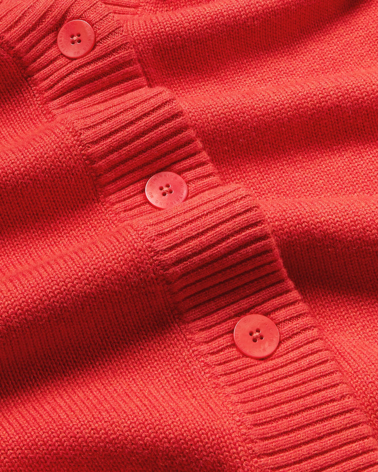 Cárdigan rojo lana Jazz sostenible - silueta 2