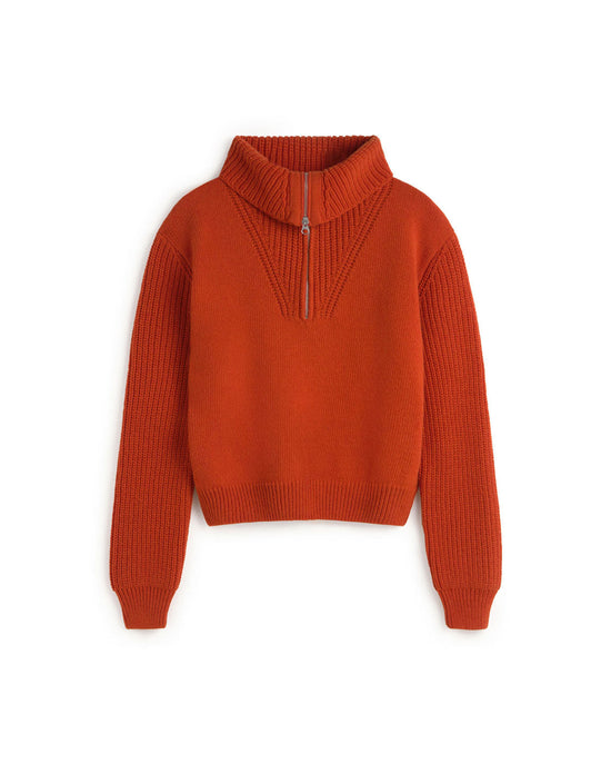 Jersey lana naranja Tanit sostenible silueta - 1