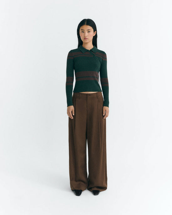 Sueter lana merino rayas verde Dante sostenible - 2