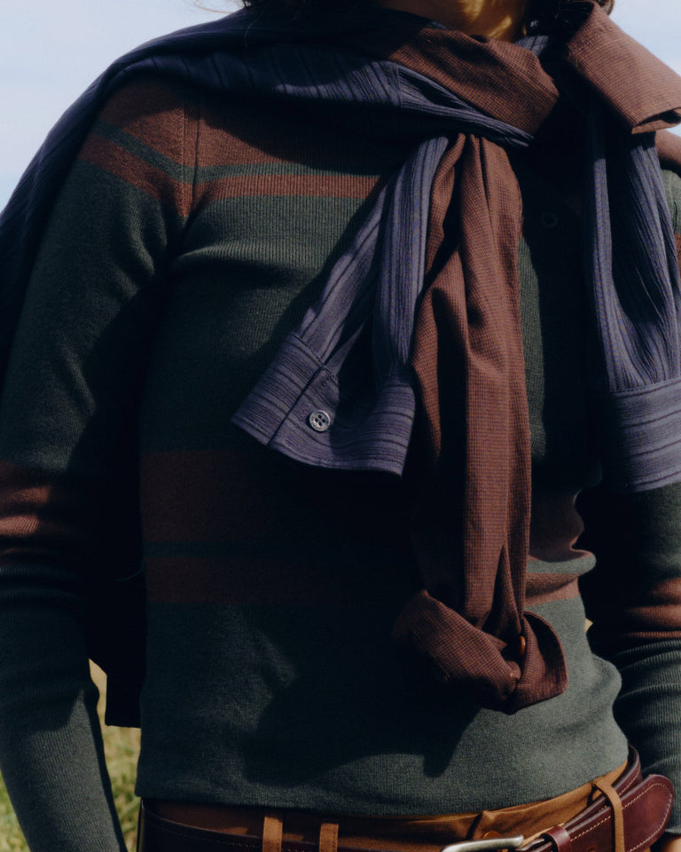 Sueter lana merino rayas verde Dante sostenible - Edit 2